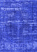 Machine Washable Oriental Blue Industrial Rug, wshurb3069blu