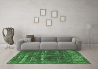 Machine Washable Oriental Emerald Green Industrial Rug, wshurb3069emgrn