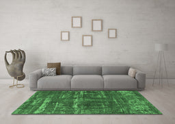 Machine Washable Oriental Emerald Green Industrial Area Rugs in a Living Room,, wshurb3069emgrn