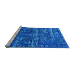 Sideview of Machine Washable Oriental Light Blue Industrial Rug, wshurb3069lblu