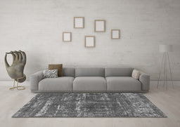 Machine Washable Oriental Gray Industrial Rug in a Living Room,, wshurb3069gry