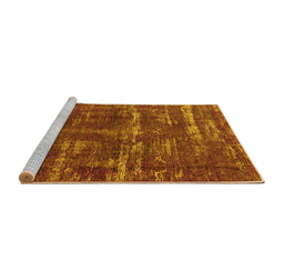 Sideview of Machine Washable Oriental Yellow Industrial Rug, wshurb3069yw