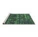 Sideview of Machine Washable Oriental Green Industrial Area Rugs, wshurb3069grn