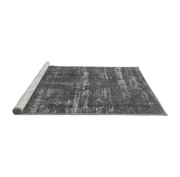 Sideview of Machine Washable Oriental Gray Industrial Rug, wshurb3069gry