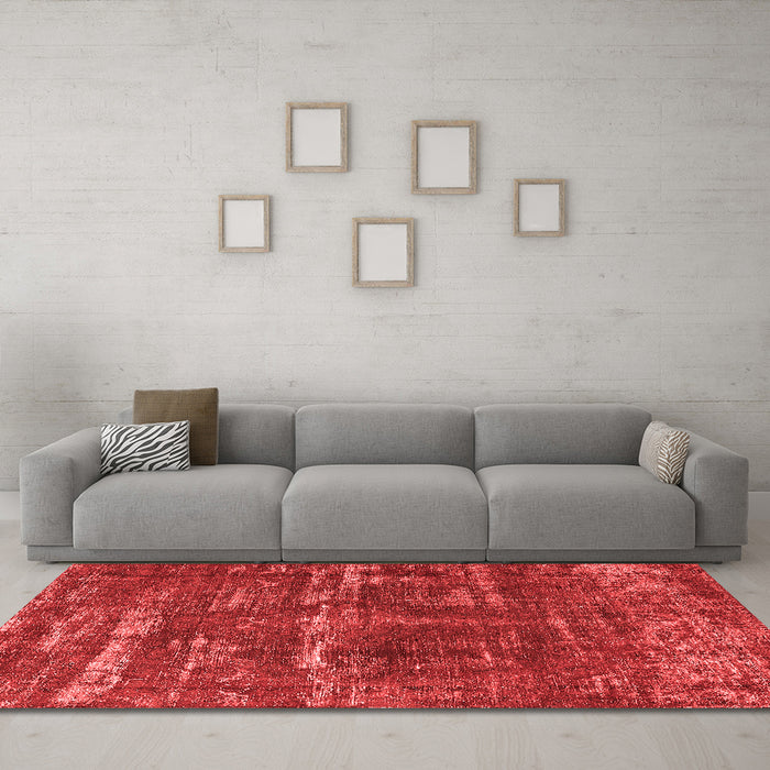 Industrial Red Washable Rugs