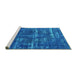 Sideview of Machine Washable Oriental Turquoise Industrial Area Rugs, wshurb3069turq