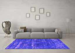 Machine Washable Oriental Purple Industrial Area Rugs in a Living Room, wshurb3069pur
