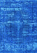 Machine Washable Oriental Light Blue Industrial Rug, wshurb3069lblu