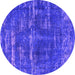 Round Oriental Purple Industrial Rug, urb3069pur