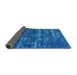 Sideview of Oriental Turquoise Industrial Rug, urb3069turq