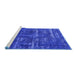 Sideview of Machine Washable Oriental Blue Industrial Rug, wshurb3069blu