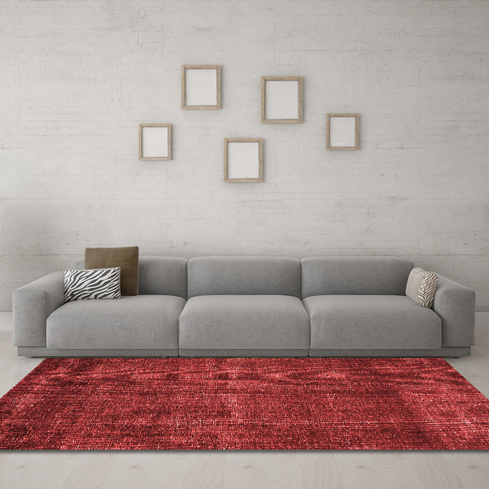 Industrial Red Washable Rugs