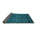 Sideview of Oriental Turquoise Industrial Rug, urb3070turq