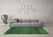 Machine Washable Oriental Emerald Green Industrial Area Rugs in a Living Room,, wshurb3070emgrn