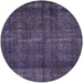 Round Mid-Century Modern Purple Oriental Rug, urb3070