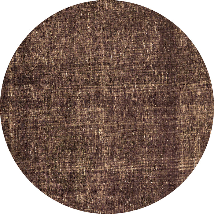 Round Oriental Brown Industrial Rug, urb3070brn