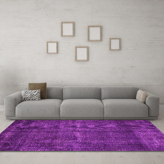 Machine Washable Oriental Pink Industrial Rug in a Living Room, wshurb3070pnk