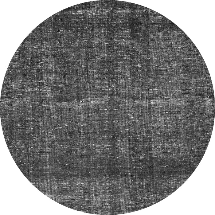 Round Machine Washable Oriental Gray Industrial Rug, wshurb3070gry