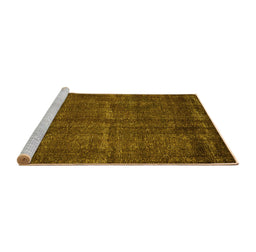 Sideview of Machine Washable Oriental Yellow Industrial Rug, wshurb3070yw