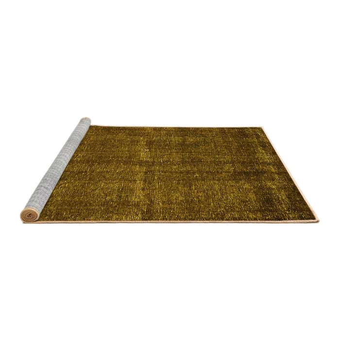 Sideview of Machine Washable Oriental Yellow Industrial Rug, wshurb3070yw