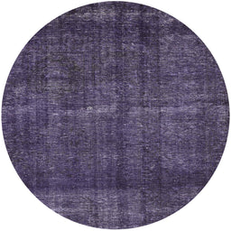 Round Machine Washable Industrial Modern Purple Rug, wshurb3070