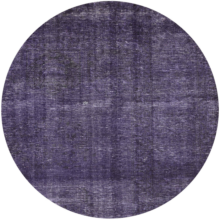 Round Machine Washable Industrial Modern Purple Rug, wshurb3070
