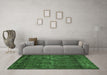 Machine Washable Oriental Green Industrial Area Rugs in a Living Room,, wshurb3070grn