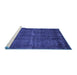 Sideview of Machine Washable Oriental Blue Industrial Rug, wshurb3070blu