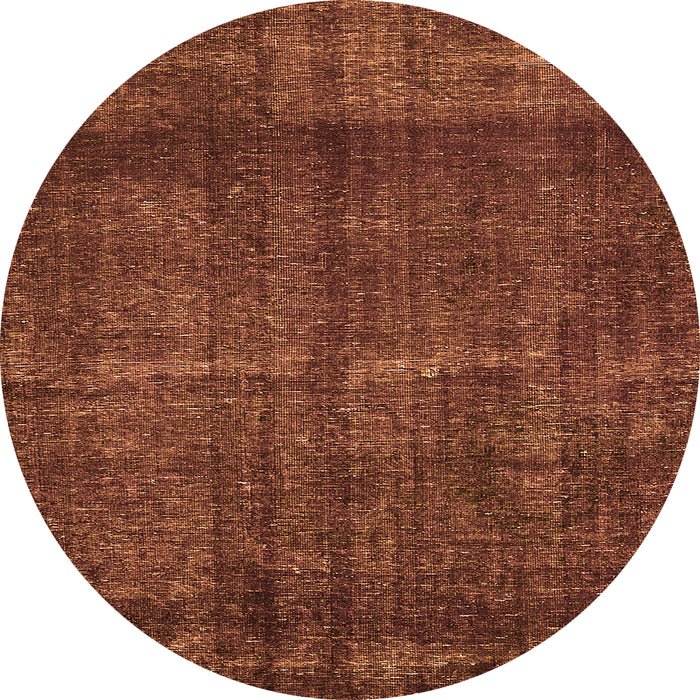 Round Oriental Orange Industrial Rug, urb3070org