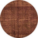 Round Oriental Orange Industrial Rug, urb3070org