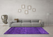 Machine Washable Oriental Purple Industrial Area Rugs in a Living Room, wshurb3070pur