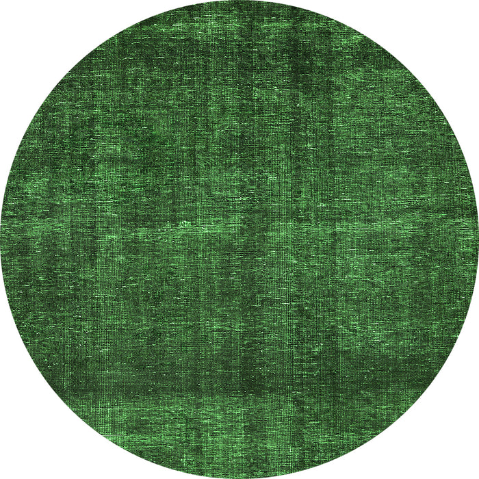 Round Oriental Green Industrial Rug, urb3070grn