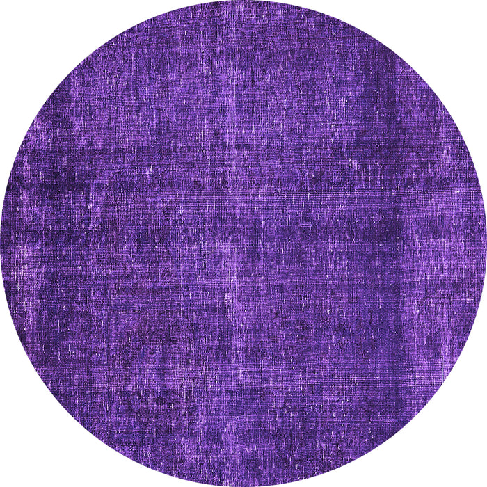 Round Machine Washable Oriental Purple Industrial Area Rugs, wshurb3070pur