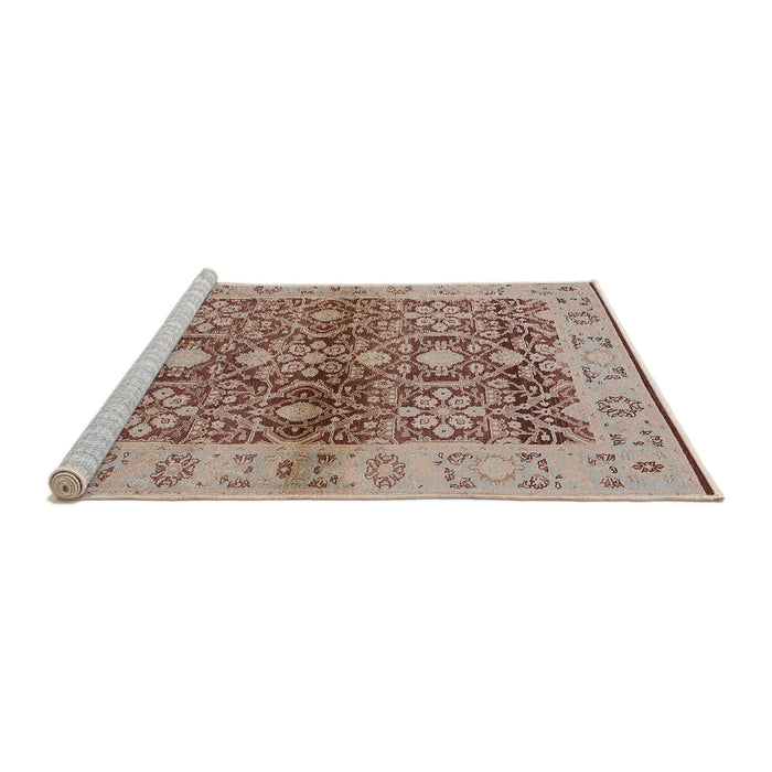 Sideview of Machine Washable Industrial Modern Sienna Brown Rug, wshurb3071