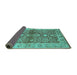 Sideview of Oriental Turquoise Industrial Rug, urb3071turq