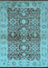 Machine Washable Oriental Light Blue Industrial Rug, wshurb3071lblu