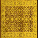 Square Machine Washable Oriental Yellow Industrial Rug, wshurb3071yw