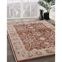 Mid-Century Modern Sienna Brown Oriental Rug, urb3071