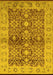 Machine Washable Oriental Yellow Industrial Rug, wshurb3071yw