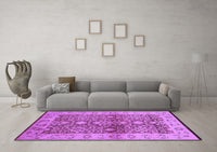 Machine Washable Oriental Purple Industrial Rug, wshurb3071pur