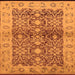 Square Machine Washable Oriental Orange Industrial Area Rugs, wshurb3071org