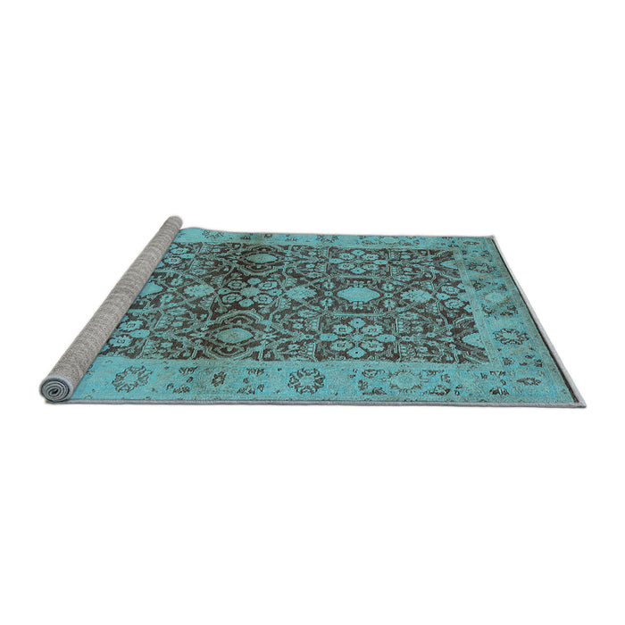 Sideview of Machine Washable Oriental Light Blue Industrial Rug, wshurb3071lblu