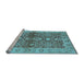 Sideview of Machine Washable Oriental Light Blue Industrial Rug, wshurb3071lblu