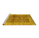 Sideview of Machine Washable Oriental Yellow Industrial Rug, wshurb3071yw