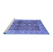 Sideview of Machine Washable Oriental Blue Industrial Rug, wshurb3071blu