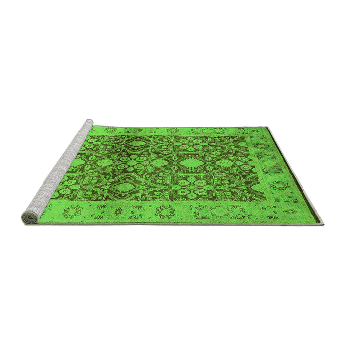 Sideview of Machine Washable Oriental Green Industrial Area Rugs, wshurb3071grn