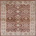 Square Mid-Century Modern Sienna Brown Oriental Rug, urb3071