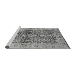 Sideview of Machine Washable Oriental Gray Industrial Rug, wshurb3071gry