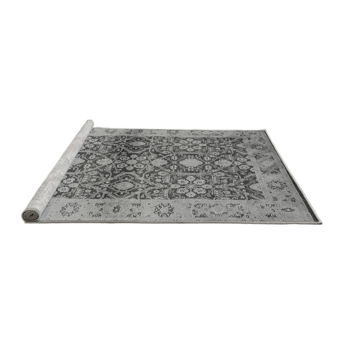 Sideview of Machine Washable Oriental Gray Industrial Rug, wshurb3071gry