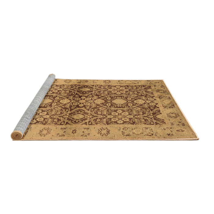 Sideview of Machine Washable Oriental Brown Industrial Rug, wshurb3071brn